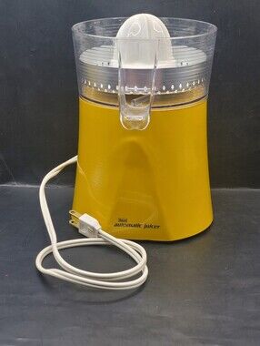 Vintage Sears Automatic Citrus Juicer Harvest Gold Yellow 663.833700 1970s